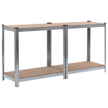 Load image into Gallery viewer, vidaXL Storage Shelves 2 pcs Silver 31.5"x15.7"x63" Steel and MDF