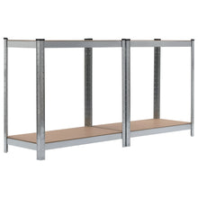 Load image into Gallery viewer, vidaXL Storage Shelves 2 pcs Silver 31.5"x15.7"x63" Steel and MDF