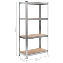Load image into Gallery viewer, vidaXL Storage Shelves 2 pcs Silver 31.5"x15.7"x63" Steel and MDF