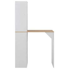 Load image into Gallery viewer, vidaXL Bar Table with Cabinet White 45.28"x23.23"x78.74"