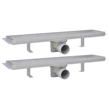 Load image into Gallery viewer, vidaXL Lineaarinen suihkukaivo 2 kpl 530x140 mm ruostumaton teräs