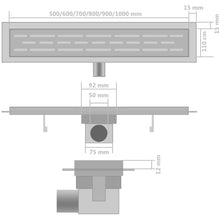 Load image into Gallery viewer, vidaXL Lineaarinen suihkukaivo 2 kpl 530x140 mm ruostumaton teräs
