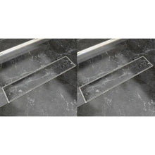 Load image into Gallery viewer, vidaXL Lineaarinen suihkukaivo 2 kpl 530x140 mm ruostumaton teräs