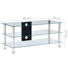 Load image into Gallery viewer, vidaXL TV Stand Transparent 35.4"x15.7"x15.7" Tempered Glass