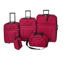 Load image into Gallery viewer, 5 Piece Travel Luggage Set Red