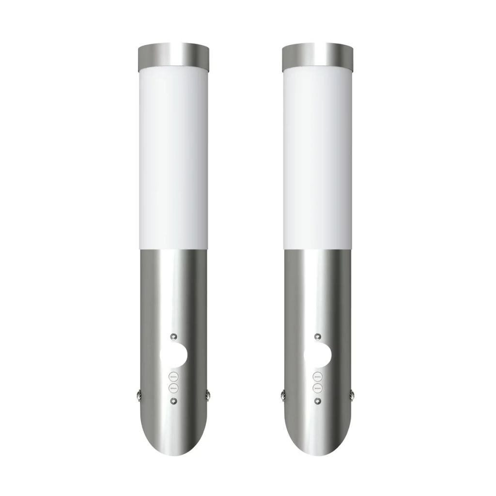 2 Seinävalaisinta Ruostumattomasta Teräksestä Liiketunnistimella