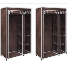 Load image into Gallery viewer, vidaXL Fabric Wardrobes 2 pcs Brown