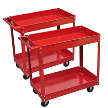 Load image into Gallery viewer, 2 x Workshop Tool Trolley 220 lb 2 Shelves