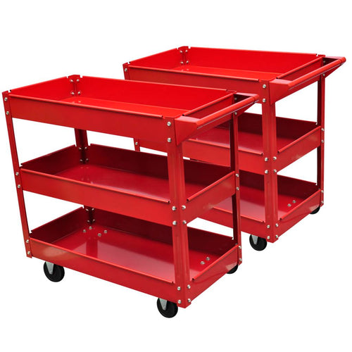 2 x Workshop Tool Trolley 220 lbs 3 Shelves