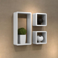 Load image into Gallery viewer, Three Piece Cuboid Shelf Set High Gloss White