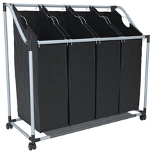 Load image into Gallery viewer, Laundry Sorter with 4 Bags Black Gray