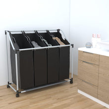 Load image into Gallery viewer, Laundry Sorter with 4 Bags Black Gray