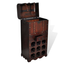 Load image into Gallery viewer, vidaXL Wooden Wine Rack for 9 Bottles with Storage