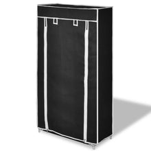 Load image into Gallery viewer, Fabric Shoe Cabinet with Cover 23" x 11" x 42" Black