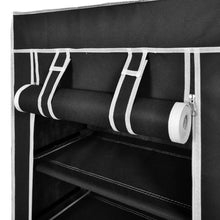 Load image into Gallery viewer, Fabric Shoe Cabinet with Cover 23" x 11" x 42" Black