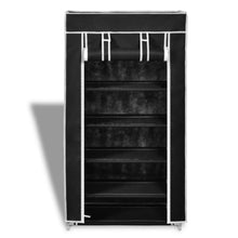 Load image into Gallery viewer, Fabric Shoe Cabinet with Cover 23" x 11" x 42" Black