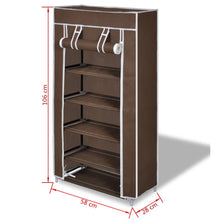 Load image into Gallery viewer, Fabric Shoe Cabinet with Cover 23" x 11" x 42" Brown