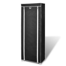 Load image into Gallery viewer, Fabric Shoe Cabinet with Cover 22" x 11" x 64" Black