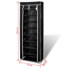 Load image into Gallery viewer, Fabric Shoe Cabinet with Cover 22" x 11" x 64" Black