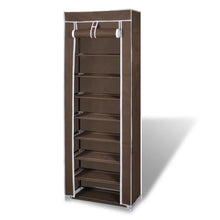 Load image into Gallery viewer, Fabric Shoe Cabinet with Cover 22" x 11" x 64" Brown