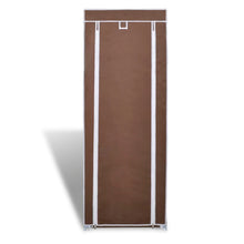 Load image into Gallery viewer, Fabric Shoe Cabinet with Cover 22" x 11" x 64" Brown