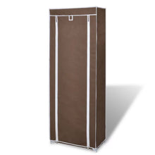 Load image into Gallery viewer, Fabric Shoe Cabinet with Cover 22" x 11" x 64" Brown