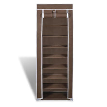Load image into Gallery viewer, Fabric Shoe Cabinet with Cover 22" x 11" x 64" Brown
