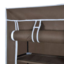 Load image into Gallery viewer, Fabric Shoe Cabinet with Cover 22" x 11" x 64" Brown