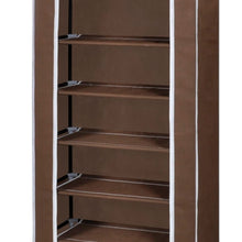 Load image into Gallery viewer, Fabric Shoe Cabinet with Cover 22" x 11" x 64" Brown