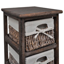 Load image into Gallery viewer, vidaXL Brown Wooden Storage Rack 5 Weaving Baskets