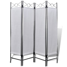 Load image into Gallery viewer, 4-Panel Room Divider Privacy Folding Screen White 5&#39; 3&quot; x 5&#39; 11&quot;