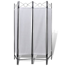 Load image into Gallery viewer, 4-Panel Room Divider Privacy Folding Screen White 5&#39; 3&quot; x 5&#39; 11&quot;
