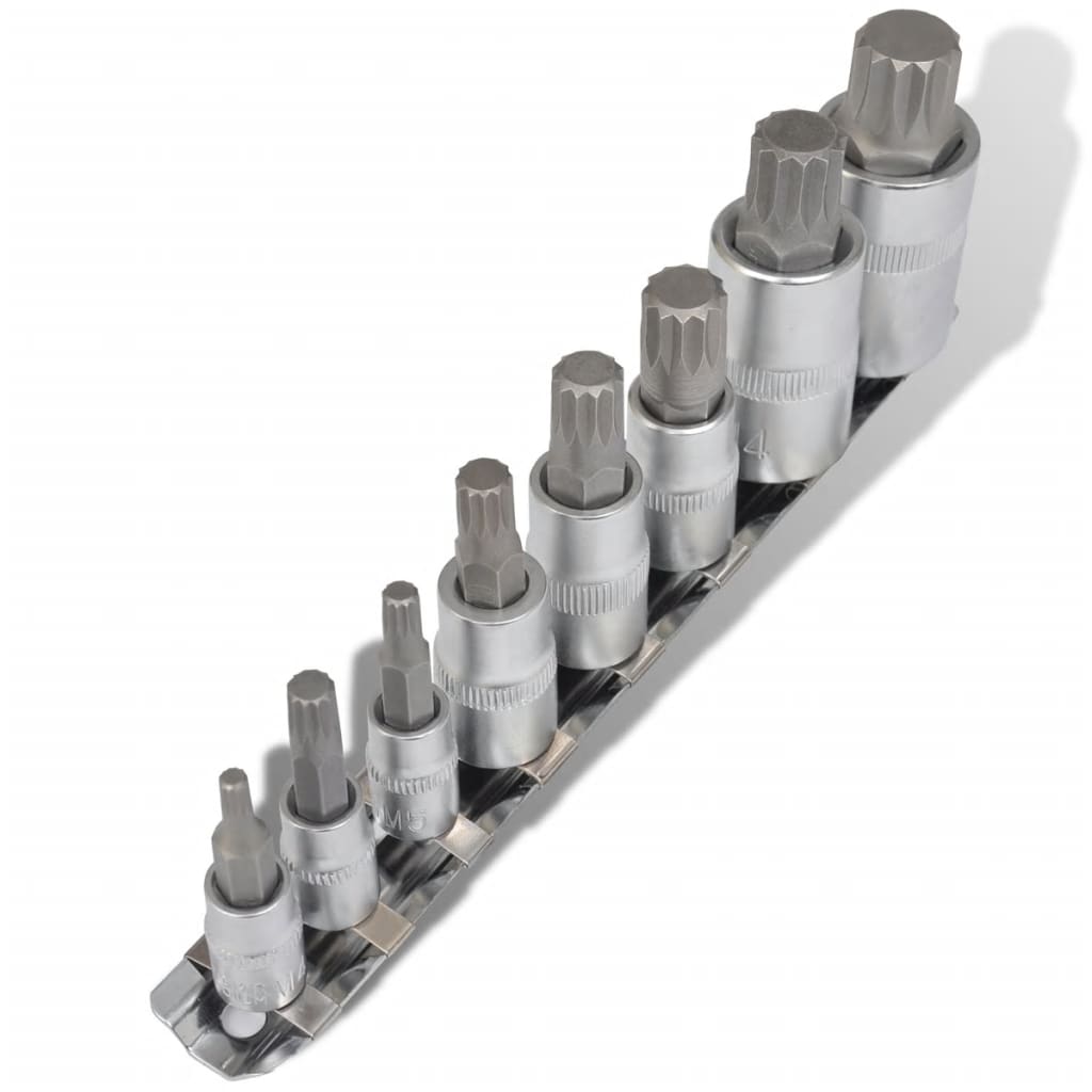 12-kulmainen Kärkihylsysarja 8 kpl Metallinauhassa