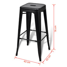 Load image into Gallery viewer, vidaXL Bar Stools 2 pcs Black Steel