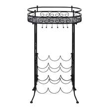Load image into Gallery viewer, vidaXL Wine Rack with Glass Holder for 9 Bottles Metal