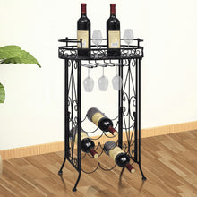 Load image into Gallery viewer, vidaXL Wine Rack with Glass Holder for 9 Bottles Metal