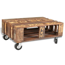 Load image into Gallery viewer, vidaXL Coffee Table with 4 Wheels Reclaimed Wood
