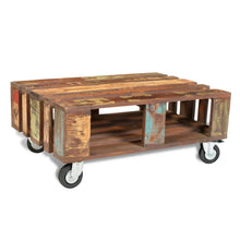Load image into Gallery viewer, vidaXL Coffee Table with 4 Wheels Reclaimed Wood