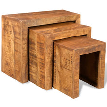 Load image into Gallery viewer, vidaXL Nesting Table Set 3 Pieces Solid Mango Wood