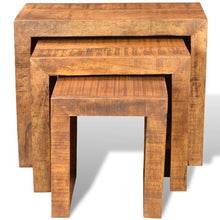 Load image into Gallery viewer, vidaXL Nesting Table Set 3 Pieces Solid Mango Wood