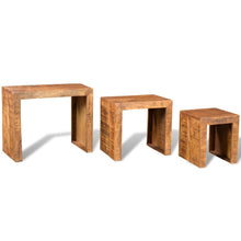 Load image into Gallery viewer, vidaXL Nesting Table Set 3 Pieces Solid Mango Wood