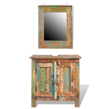 Load image into Gallery viewer, Reclaimed Solid Wood Bathroom Vanity Cabinet Set with Mirror