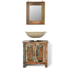 Load image into Gallery viewer, Reclaimed Solid Wood Bathroom Vanity Cabinet Set with Mirror