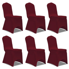 Load image into Gallery viewer, Chair Cover Stretch Burgundy 6 pcs