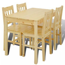 Load image into Gallery viewer, Wooden Dining Table with 4 Chairs Natural