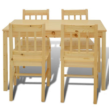 Load image into Gallery viewer, Wooden Dining Table with 4 Chairs Natural