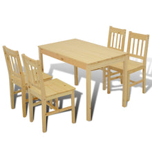 Load image into Gallery viewer, Wooden Dining Table with 4 Chairs Natural