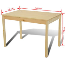 Load image into Gallery viewer, Wooden Dining Table with 4 Chairs Natural