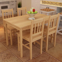 Load image into Gallery viewer, Wooden Dining Table with 4 Chairs Natural
