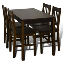 Load image into Gallery viewer, Wooden Dining Table with 4 Chairs Brown